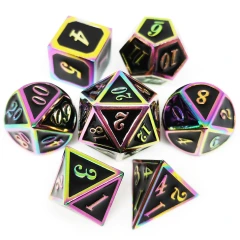 Rainbow Edge Metal Polyhedral D&D